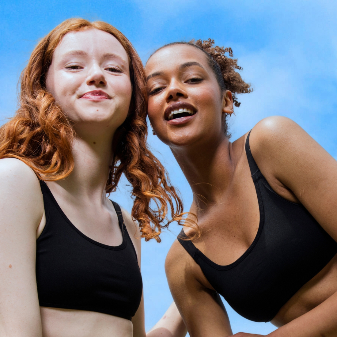 two girls looking at the camera