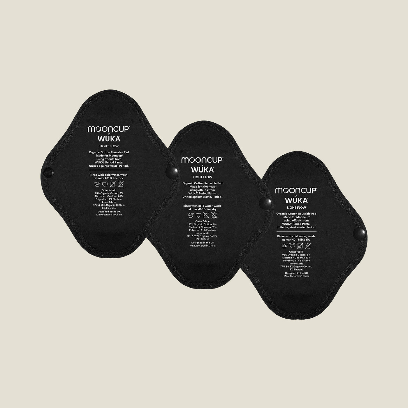 WUKA Reusable Panty Liners Light - 3 Pack