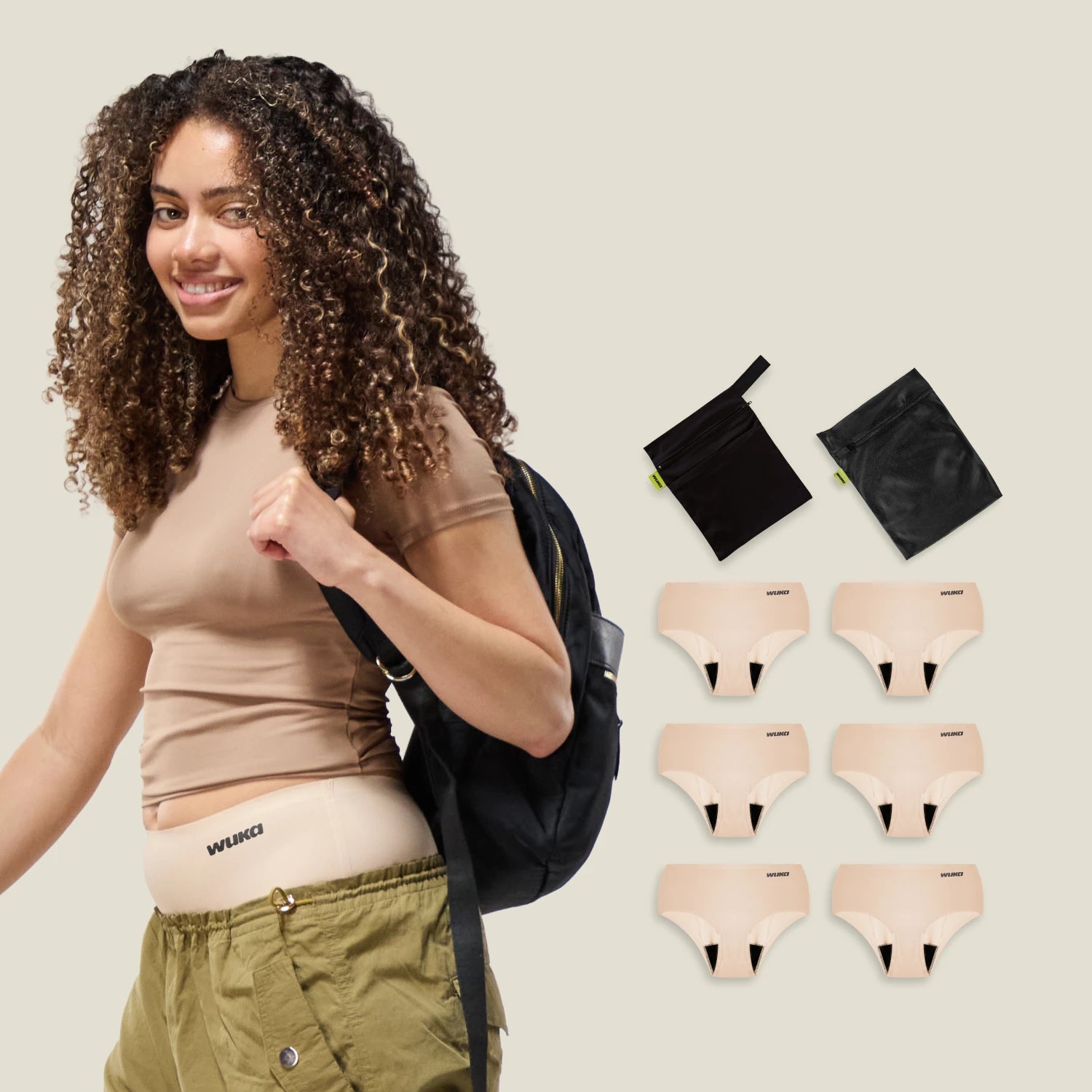 WUKA Period School Set - 1 Week - Heavy - Light Nude