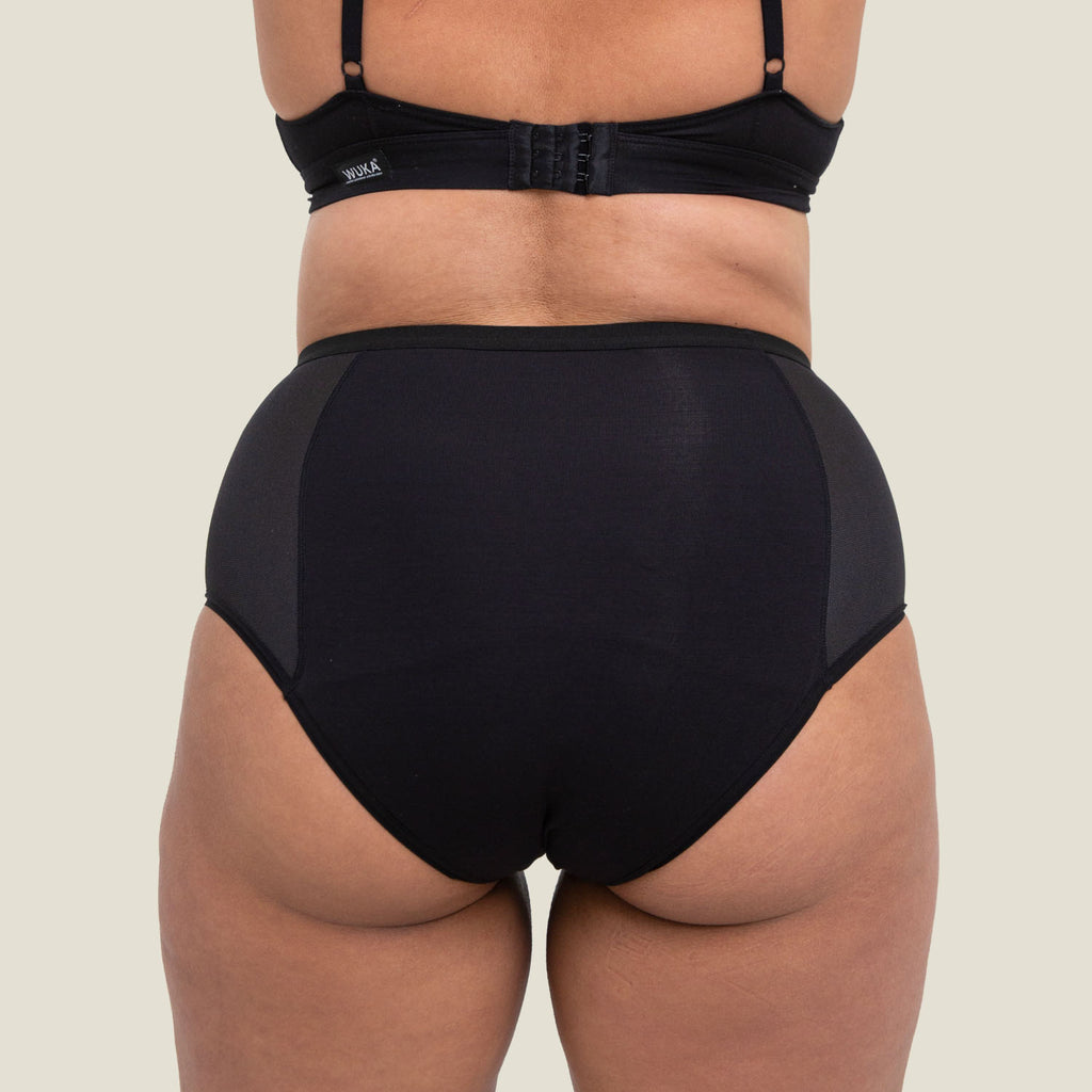 Back view of WUKA Ultimate™ High Waist Medium Flow Period Pants highlighting full coverage and leak-proof comfort